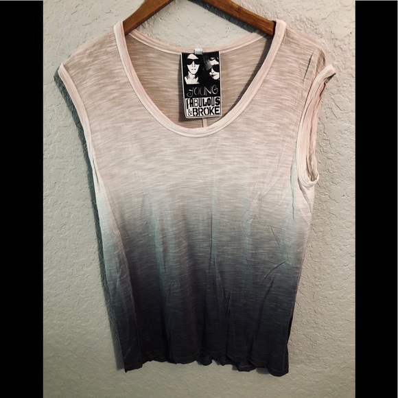 Young Fabulous & Broke Tops - YFB Sleeveless Tank Blouse Ombré Small EUC